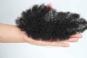 Système de cheveux naturels bouclés crépus 2MM, cheveux humains Remy indiens avec fermeture en dentelle, toupet pour homme noir - Product Image 3