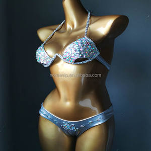 Traje de Baño Monokini Sexy con Aberturas y Diamantes para Mujer, Disfraz para Carnaval, Desfile, Lunes - Product Image 2