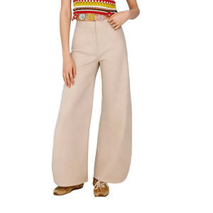 <span class=keywords><strong>Pantaloni</strong></span> Palazzo da Donna a Vita Alta <span class=keywords><strong>con</strong></span> Spacco Laterale, Gamba Larga, Chiusura <span class=keywords><strong>con</strong></span> Zip, Casual, da Ufficio, a Zampa, Lunghi - Product Image 3