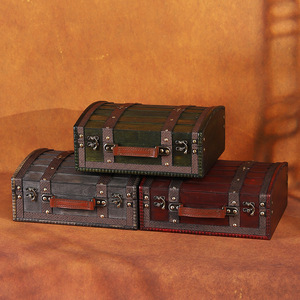 Mystic Arts Retro Wooden Storage <b>Box</b> <b>Large</b> Capacity Jewelry <b>Box</b> With Leather Handle For Home Decor And Photography Props - Product Image 3