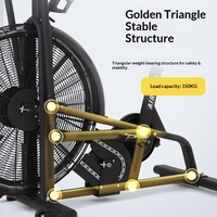 Bicicleta de Ejercicio Cardiovascular con Resistencia al Viento, Pantalla LED Autoalimentada, Bicicleta de Remo Comercial, Bicicleta de Fitness Vertical de Aluminio