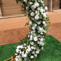 SPR Arche de fleurs artificielles bohèmes faites à la main avec roses et gypsophiles pour mariage, décoration de fête, bouquet élégant, chemin de table