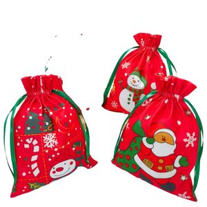 ถุงของขวัญแบบมีเชือกผูกสำหรับบรรจุขนมและคุกกี้ลายคริสต์มาส - Product Image 1