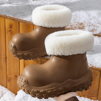Bottes de neige imperméables en EVA pour femmes, doublées de fausse fourrure, antidérapantes, résistantes à l'usure, bottes courtes à la cheville pour l'hiver froid en plein air