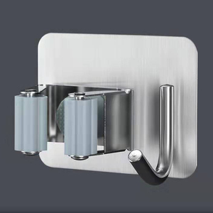 جديد نمط محتملة الحائط ممسحة هوك المنظم رفوف مكنسة و الفولاذ المقاوم للصدأ سيليكون حامل ممسحة الرف هوك - Product Image 3