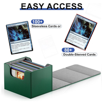 Étui de rangement pour cartes en cuir PU personnalisé avec aimant puissant, capacité de 100+ cartes à pochette simple, boîte de jeu de cartes Yugioh TCG