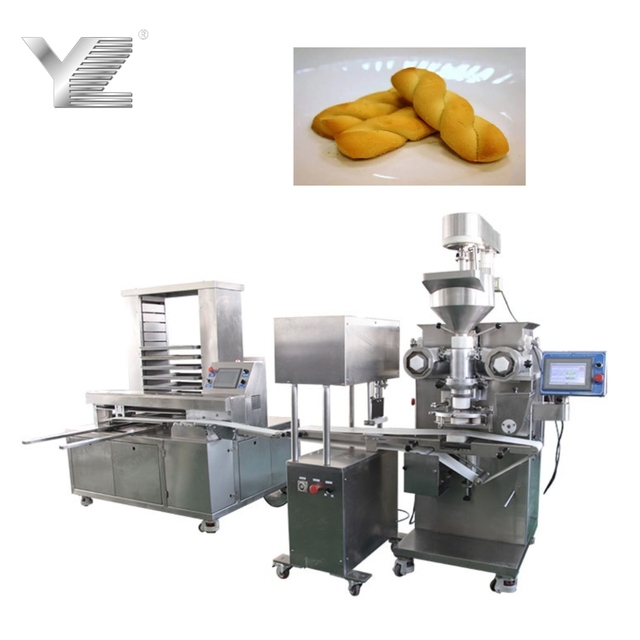 Ying Machinery Automatic Twisted Cookie Roll Machine 220V Multifunctional Filled Date Bar Cookies Fig Newton Biscuits Making