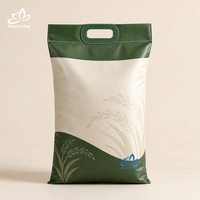 Sac d'emballage pour riz en PE écologique et recyclable, avec logo personnalisé, fermeture éclair refermable, pochette autoportante pour 3 kg et 5 kg de riz