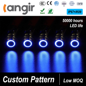 Interrupteur à bascule LANGIR 12 mm en acier inoxydable, bouton poussoir LED 24 mm, interrupteur électrique anti-vandalisme à bascule - Product Image 4