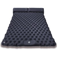Matelas de camping gonflable pliable en TPU, imperméable, double, avec oreillers intégrés, ultraléger, pour le voyage et les activités de plein air