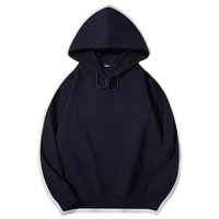 Op maat geborduurd logo herfst gebreide katoenen fleece effen kleurige hooded sweatshirt heren werkkleding team uniform OEM ODM regular