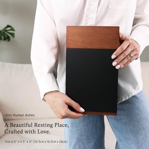 Timeless Walnut Wood Handcrafted Rectangular Cremation Urn for Adult Human&amp;<strong>Pet</strong> <strong>Ashes</strong> Memorial Keepsake <strong>Box</strong> - Product Image 4