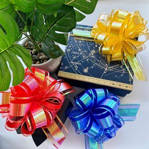 Lazo de regalo grande de 6 pulgadas, decoración de cinta láser colorida para ramos de flores y cesta, lazos Aurora para regalos de cumpleaños, - Product Image 4