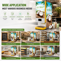 Distributeur de lait de coco industriel avec autocollant publicitaire personnalisé, double tête, distributeur de boissons commercial, équipement de restauration