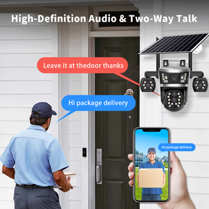 Caméra de sécurité réseau solaire V380Pro 4 objectifs 4 écrans 8MP pour extérieur, étanche IP66, audio bidirectionnel, vision nocturne, Wifi 4G PTZ - Product Image 3