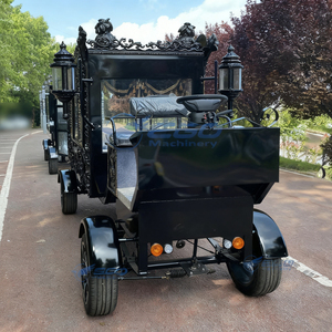 Chariot funéraire électrique noir à quatre roues 2026 avec couvercle en verre - Chariot électrique classique de type chariot tiré par des chevaux à vendre - Product Image 5