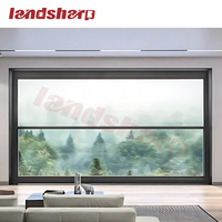 Fenêtre intelligente en aluminium d'usine Landsharp Fonction anti-pincement Persiennes réglables en verre électronique Fenêtres de levage