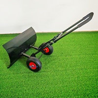 Pala quitanieves con ruedas, herramienta manual para quitar nieve en invierno, carro quitanieves de metal resistente para entradas de vehículos y patios.
