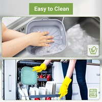Tapis de cuisson pliable en silicone pour friteuse à air 21 cm, antiadhésif avec doubles poignées, réutilisable pour paniers de 3 à 5 QT, sans BPA