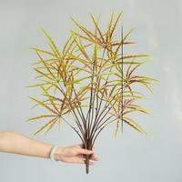 Fougère artificielle en papyrus 18 pouces, vert automne doré, en plastique, pour décoration murale intérieure, salon, bureau, fausse feuillage, plante artificielle