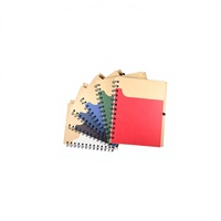 Bloc-notes spirale A6 en papier kraft écologique avec logo personnalisé, 60 feuilles, mini bloc-notes, stylo, impression personnalisée, notes adhésives