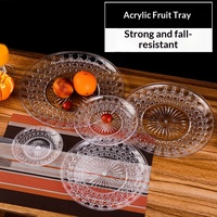 Plateau à fruits rond en plastique PC créatif, transparent comme du cristal, pour bar KTV, assiette à collations, forme de fruits secs, cadeau d'affaires