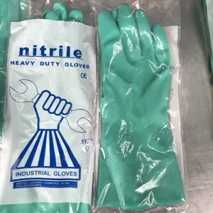 Eco amigável sem forro nitrill heavy duty free longo alongar limpeza cozinha atacado granel nitrilo luvas