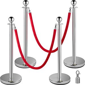 Wedding Supplies Queue Rope Barrier Red Carpet <b>Poles</b> Black Quantity Silver Gold Post Stainless Steel Stanchion - Product Image 2