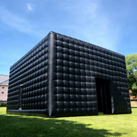 Tente de discothèque gonflable personnalisée commerciale, tente cube gonflable en PVC, club gonflable avec lumières pour les événements festifs