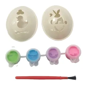 China cheap stencil kit easter sets toys inside paint plastic egg kids promotion gift Easter custom eggshell paint drawing sets