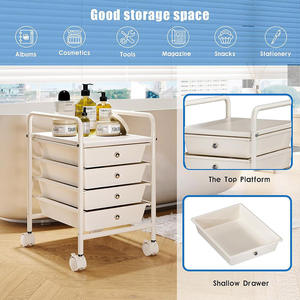 รถเข็นเก็บของในบ้านแบบมีล้อ ชั้นวางของหลายชั้น สำหรับห้องนั่งเล่น - Product Image 3
