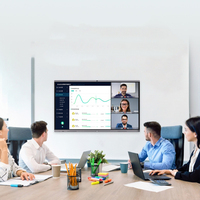 Tableau blanc interactif tout-en-un BOE 65 pouces 4K UHD avec écran tactile 20 points, système d'exploitation Android, caméra pour l'éducation et les conférences, couleur noire