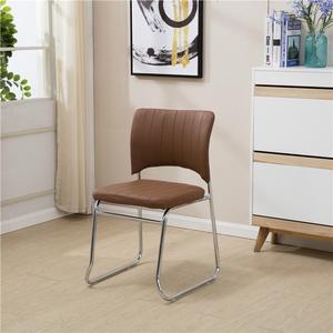 Chaise de conférence simple avec pieds en acier, base chromée, empilable, design minimaliste, chaise de bureau - Product Image 3