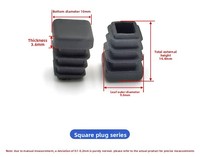 Embouts carrés industriels en PE pour tubes métalliques, poteaux de clôture, étagères – Inserts durables à nervures pour finition