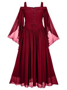 Robe midi d'été Renaissance pour femmes Cottagecore Sleeveless Sweetheart Lace Up Dress - Product Image 5