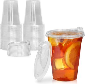 Plastic Cups Plastic 16oz Clear Strawless Milkshake /boba Tea /Bubble Tea Disposable PET Plastic Cups