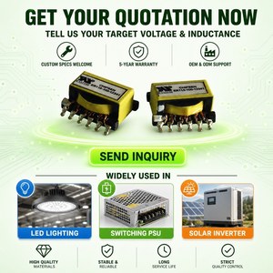 Transformador de Potencia de Alta Frecuencia Serie ER Personalizado, Transformador Reductor de Voltaje PV 120V a 24V, Transformador SMD - Product Image 6