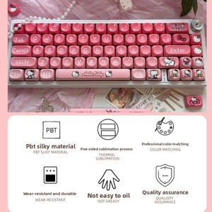 New <strong>Hello</strong> <strong>Kitty</strong> Sublimation Wired <strong>Keyboard</strong> Custom Keycap High-Value Cute Girls Cute Keycaps - Product Image 3