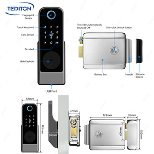 Serrure électronique intelligente étanche Ttlock Tuya pour portes extérieures Serrure de porte intelligente électrique numérique à double code d'empreintes digitales - Product Image 4