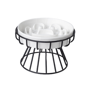 Plato de Cerámica y Hierro 2 en 1 Ecológico para Mascotas, Plato para Comida/Snacks/Alimentos Enlatados, Antideslizante, Redondeado, para Comer Lentamente, Impermeable - Product Image 5