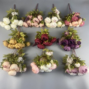 <b>Artificial</b> <b>Peony</b> Flower Bundle 13 Forks High Simulation For Wedding Home Decor - Product Image 1