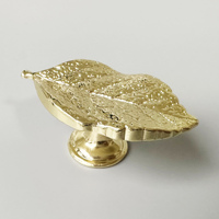 Poignées de meubles et boutons de tiroirs en métal en forme de feuille, design moderne, finition bronze noir plaqué pour cuisine et armoire