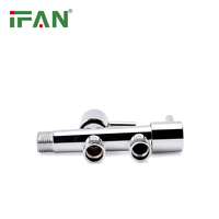 Válvula Angular de Baño con Manija Plateada Original de Fábrica IFAN, Válvula de Cierre Angular de Aleación de Zinc de 1/2'', Válvula Angular de Bidé de Apertura Rápida