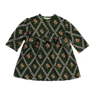 Детский комплект одежды, изысканные платья и штаны с геометрическим принтом для девочек