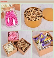 Papier de raphia ondulé et froissé recyclable, coloré, pour emballage cadeau et rembourrage