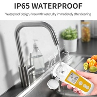 Digital Brix Refractometer 0-35% with ATC Rechargeable Sugar Content Meter IP65 Waterproof for Juice Wine Beer Sugary Drink
