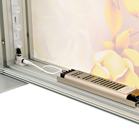 Tissu de tension double face rétroéclairé par LED 1x2m Boîte à lumière SEG en aluminium avec 4 étagères pour l'affichage des affiches