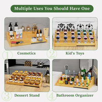 Organisateur de boîtes de conserve en bambou extensible Support à épices réglable à 3 niveaux pour organisateur d'armoires de cuisine