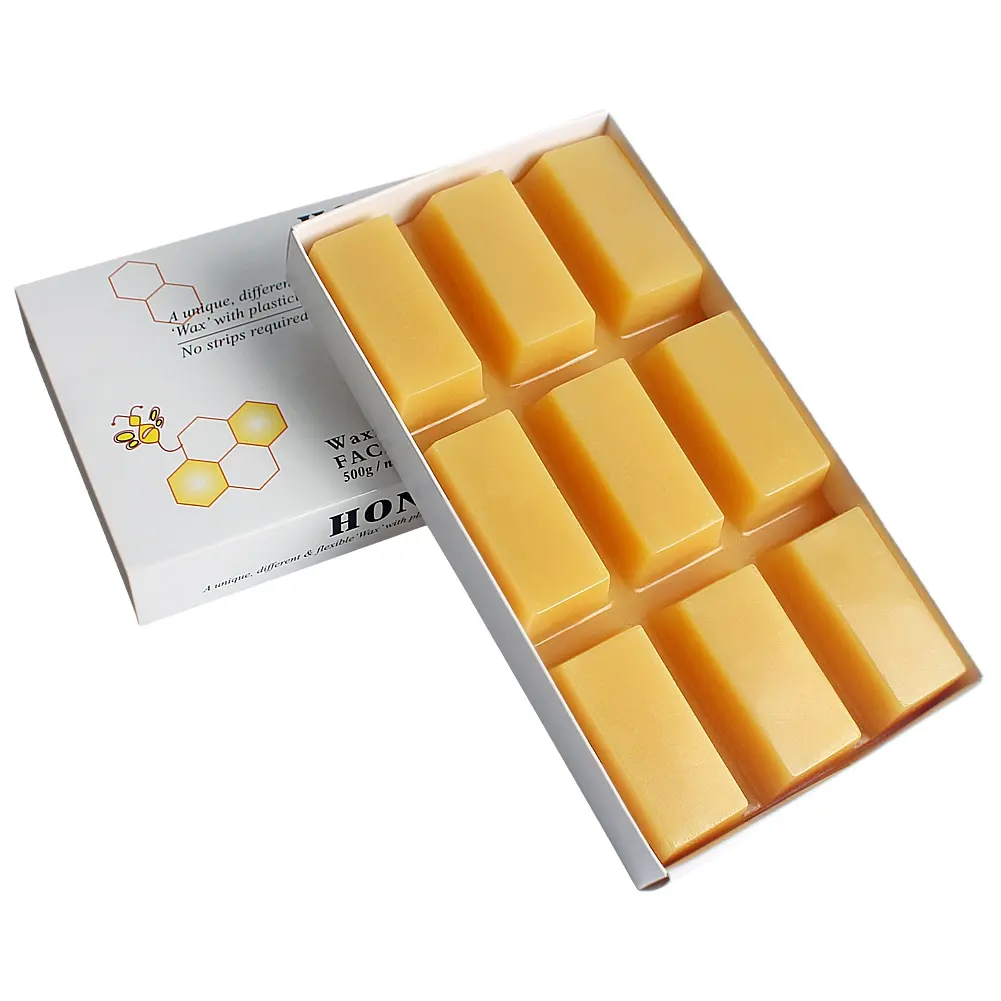 Factory Oem Label Honey Flavors Wax beads Hard 500g Depilatory Wax block Gift Box For Hair Removal