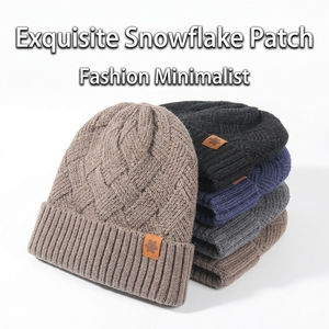 <span class=keywords><strong>Bonnet</strong></span> d'hiver en tricot pour <span class=keywords><strong>homme</strong></span>, double couche, doublure polaire, épais, chaud, côtelé, à revers, pour le ski, les activités de plein air, le quotidien - Product Image 1